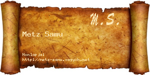 Metz Samu névjegykártya